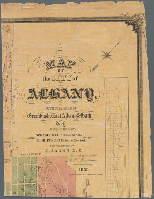 Map of the city of Albany: with villages of Greenbush, East Albany & Bath, N.Y.