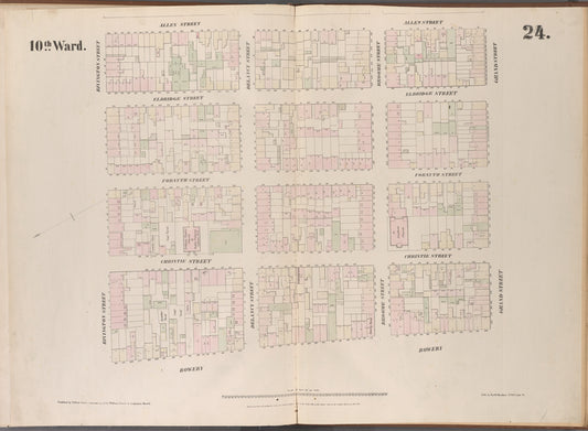 Map bounded by Bowery, Rivington Street, Allen Street, Grand Street