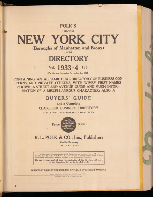 New York City (Manhattan and Bronx) directory