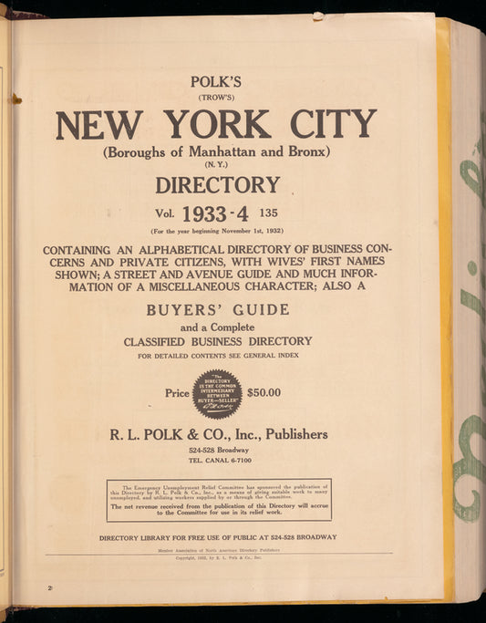 New York City (Manhattan and Bronx) directory