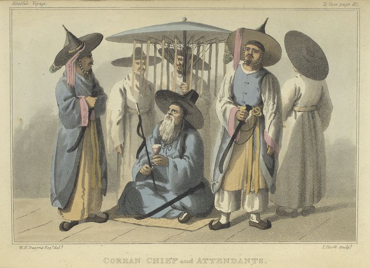 Corean chief and attendants