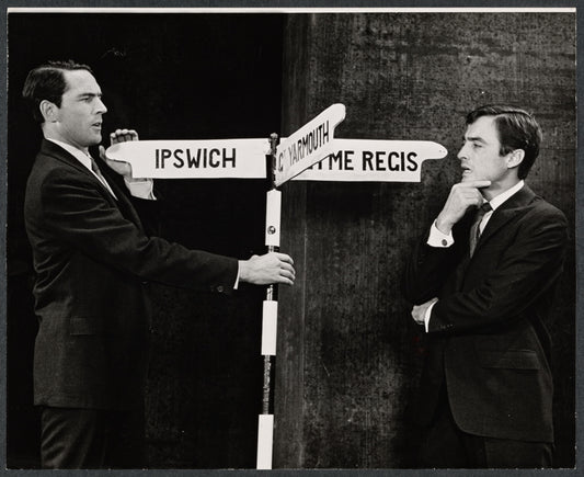 Patrick Horgan and Patrick Carter in the 1963 tour of the stage production Beyond the Fringe