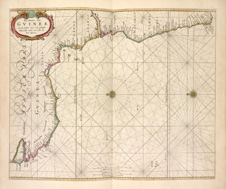 Pas-caart van Gvinea en de Custen daer aen gelegen van Cabo Verde tot Cabo de Bona Esperanca.