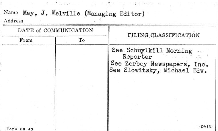 May, J. Melville (Managing Editor)