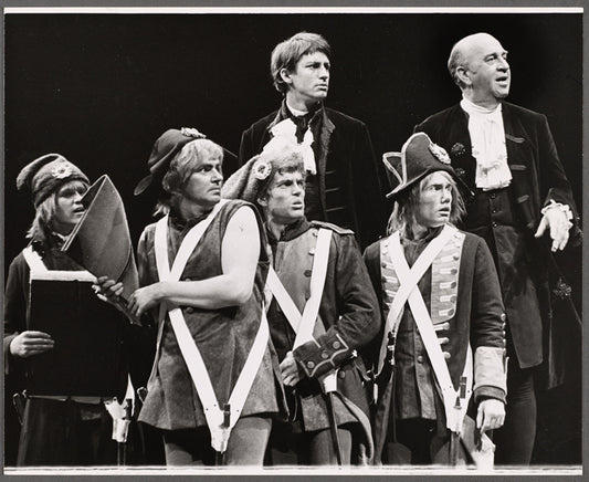Howard Da Silva [far right] and unidentified others in the stage production The Unknown Soldier and His Wife