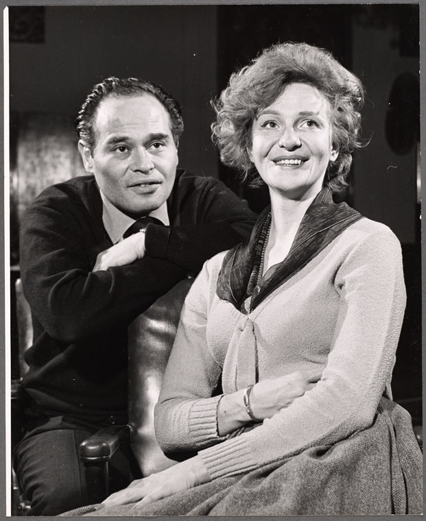 Geraldine Page [right] and unidentified in rehearsal for the stage production The Umbrella