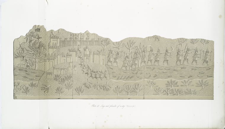 Siege and plunder of a city. (Kouyunjik) [Quyunjik].