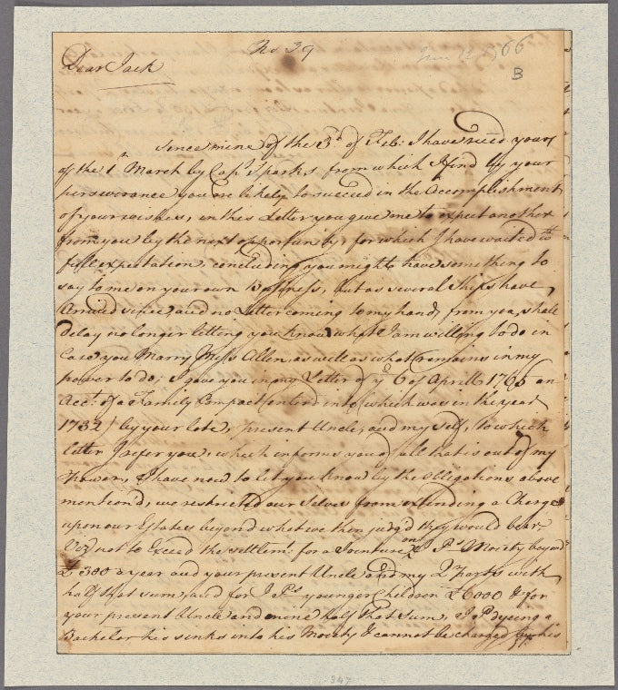 Letter to his son John