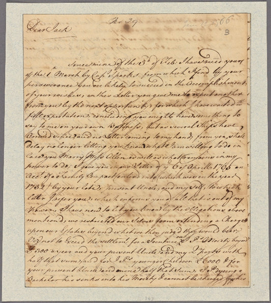 Letter to his son John