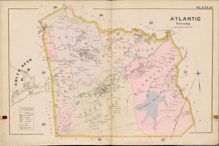 Monmouth County, Double Page Plate No. 37 [Map of Atlantic Township]