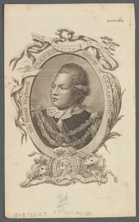 His royal highness Freder Bishop of Osnabrug