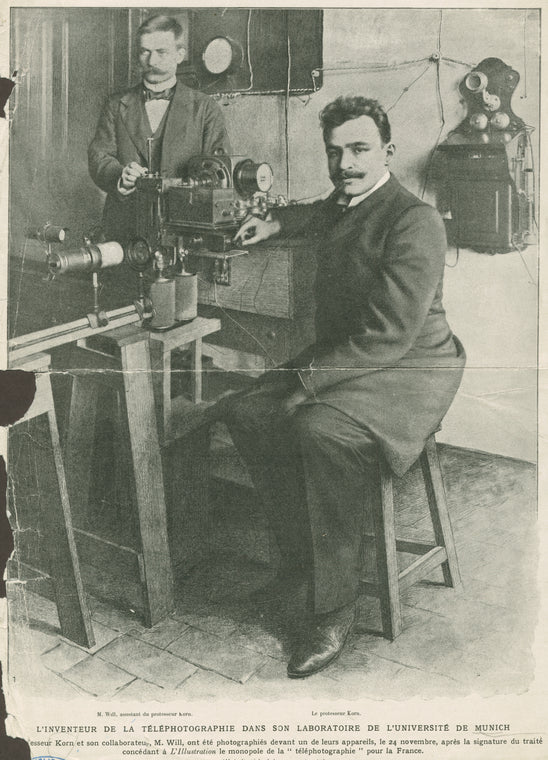 L'Inventeur de la Téléphotographie dans son Laboratoire de L'Université de Munich...