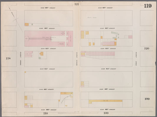 Map bounded by East 67th Street, First Avenue, East 62nd Street, Third Avenue