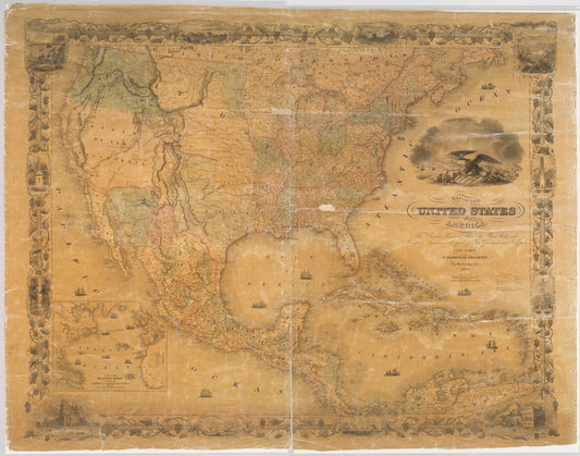 Map of the United States of America, the British provinces, Mexico, the West Indies and Central America, with part of New Granada and Venezuela