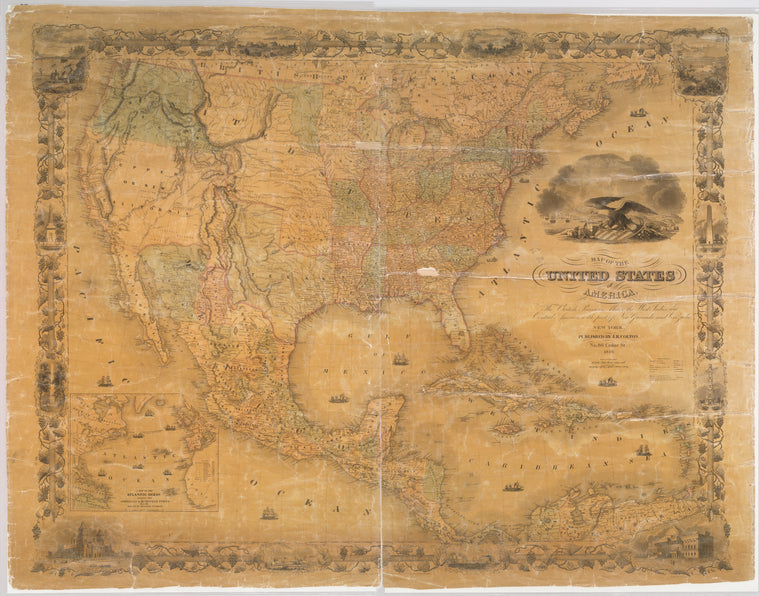 Map of the United States of America, the British provinces, Mexico, the West Indies and Central America, with part of New Granada and Venezuela