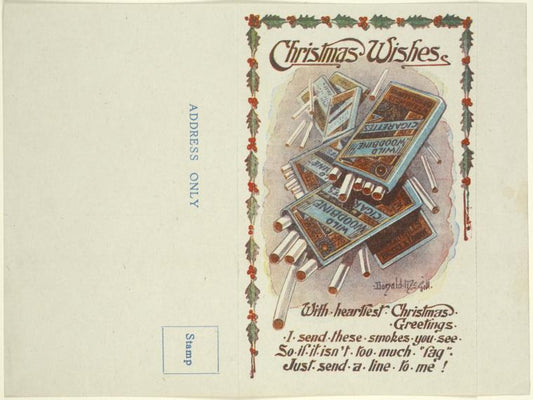 Christmas Card, Wild Woodbine cigarettes