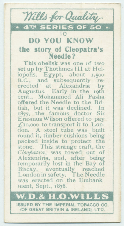 Do you know the story of Cleopatra's Needle?