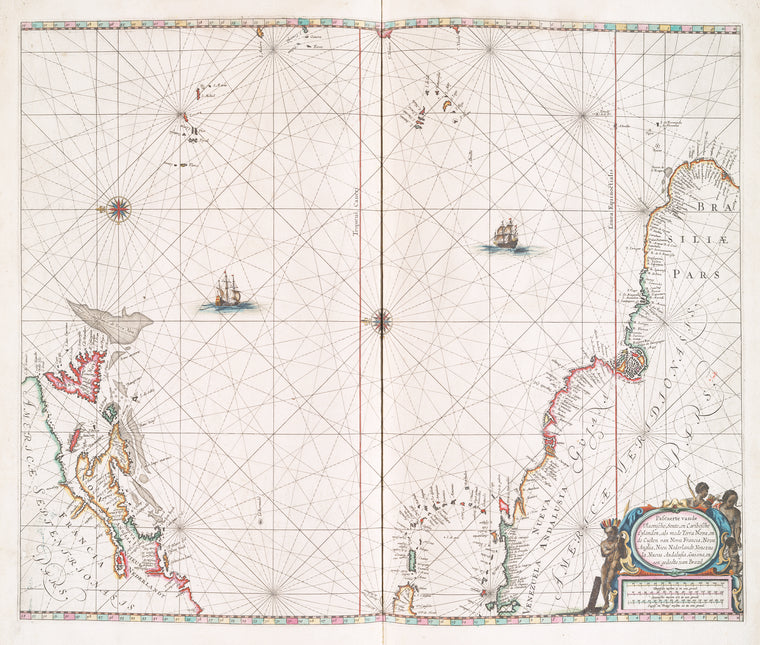 Pascaerte vande Vlaemsche, Soute, en Caribesche Eylanden, als mede Terra Nova, en de custen van Nova Francia, Nova Anglia, Nieu Nederlandt, Venezuela, Nueva Andalusia, Guiana en een gedeelte van Brazil