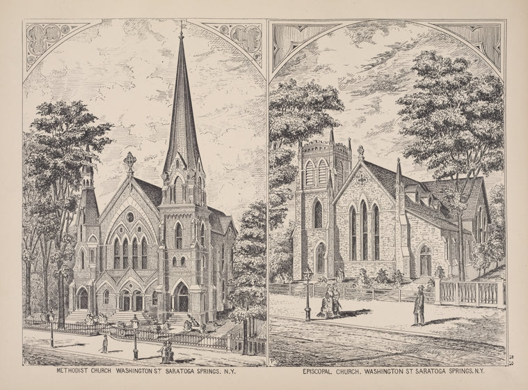 Methodist Church Washington St. Saratoga Springs, N.Y. ; Episcopal Church. Washington St. Saratoga Springs, N.Y.