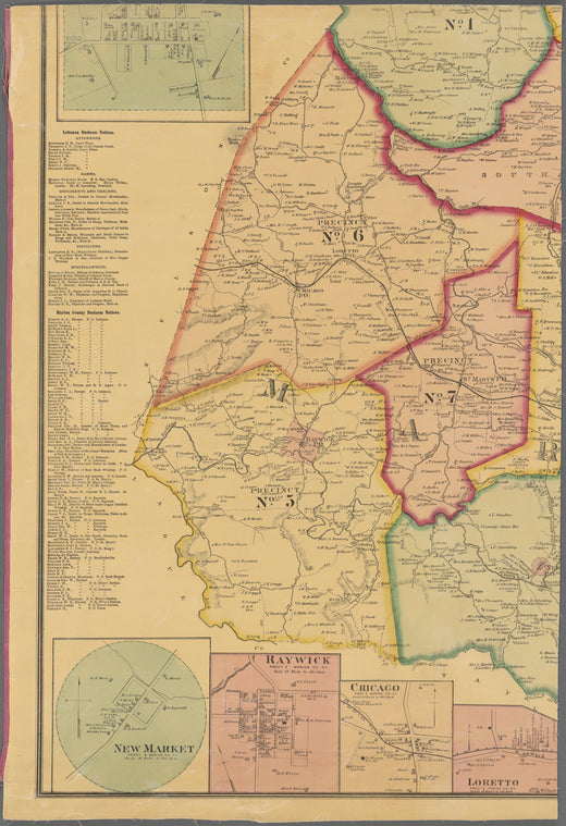 Map of Marion and Washington counties, Ky.: from actual surveys and official records