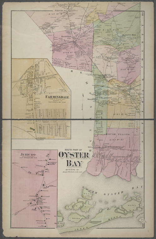 South part of Oyster Bay, Queens Co. - Farmingdale, Town of Oyster Bay, Queens Co. - Jericho, Town of Oyster Bay.