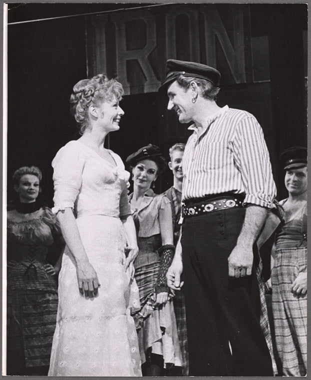 Gwen Verdon, George Wallace and unidentified others in the stage production New Girl in Town