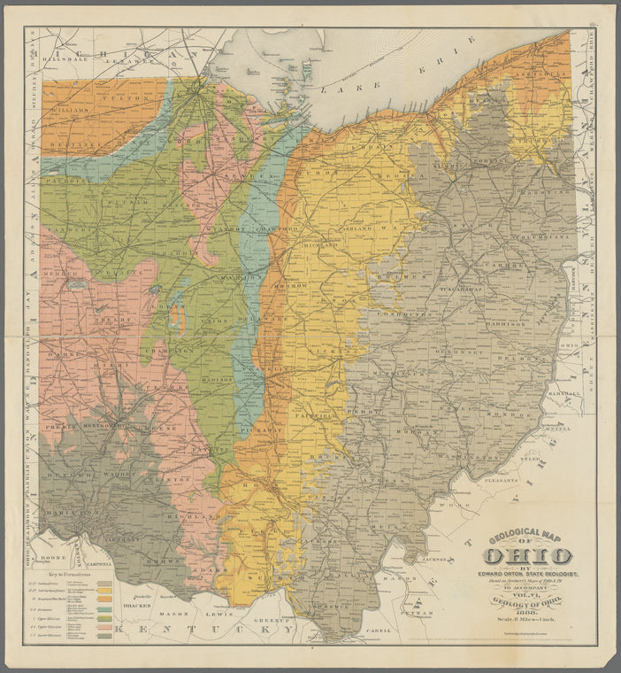 Geological map of Ohio