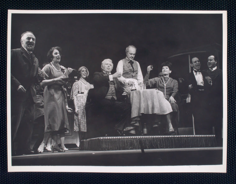 Martin Wolfson, Brenda Lewis, Francine Beers, Theodore Bikel, and Sam Levene in the stage production Café Crown