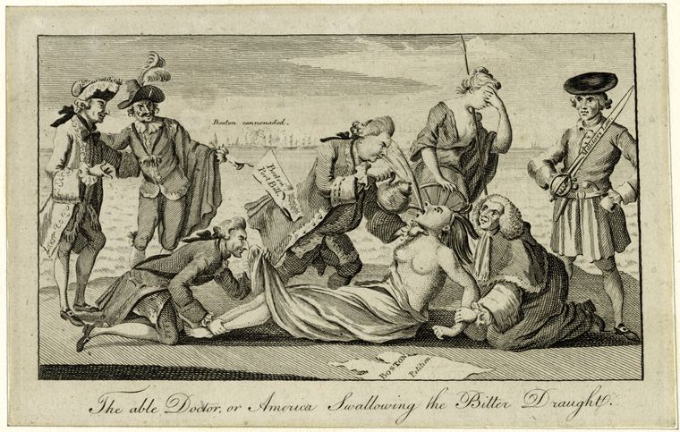 The able doctor, or America swallowing the bitter draught.