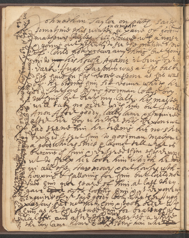 Testimony against Hugh Parsons charged with witchcraft