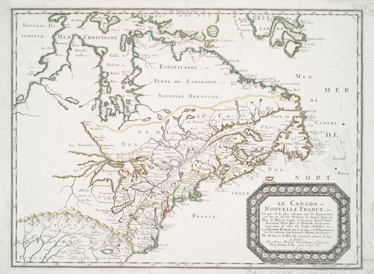 Canada, ou Nouvelle France, &c.: ce qui est le plus advance vers le Septentrion est tiré de diverses relations des Anglois, Danois, &c. : vers le Midy les costes de Virginie ...