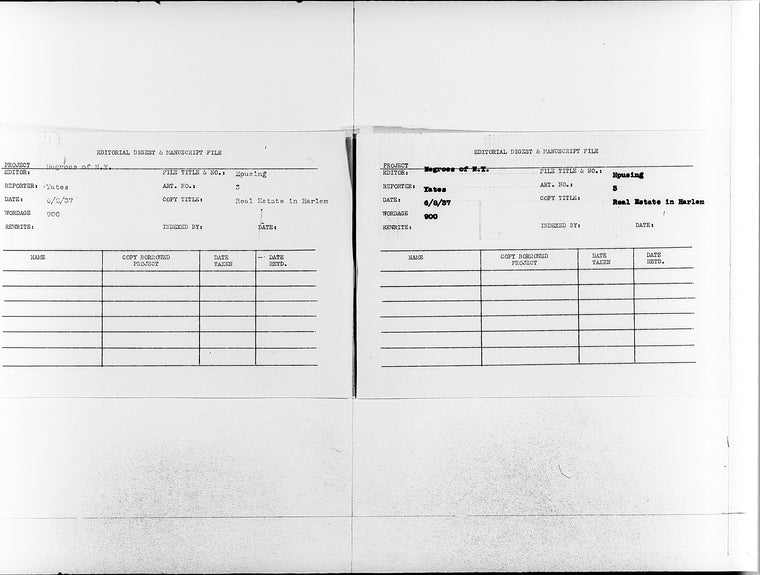 “Real Estate in Negro Harlem”