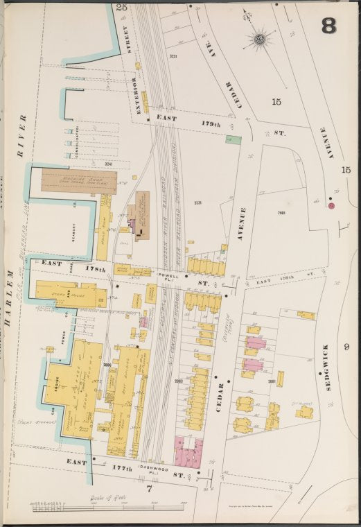 Bronx, V. 13, Plate No. 8 [Map bounded by Harlem River, Sedgwick Ave., E. 177th St.]