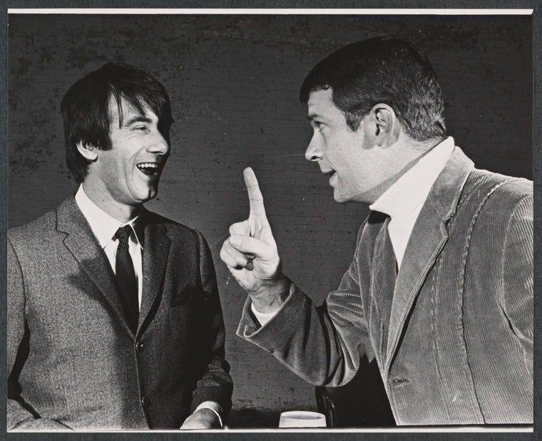 Keith Baxter and Robert Reed in rehearsal for the stage production Avanti!