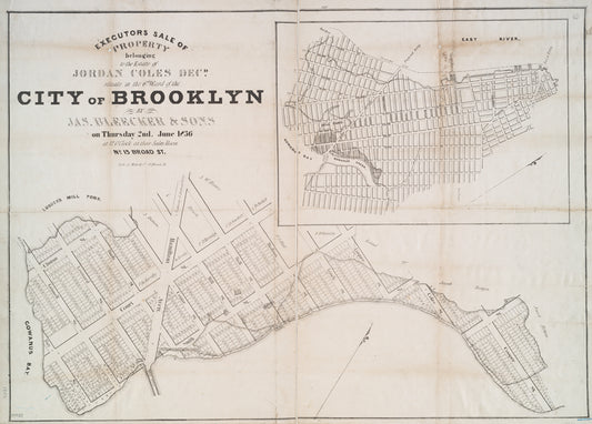 Executors sale of property belonging to the estate of Jordan Coles, decd. : situate in the 6th ward of the city of Brooklyn, by Jas. Bleecker & Sons on Thursday, 2nd June 1836, at 12 o'clock at their sales room, No. 13 Broad St.