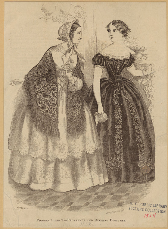 Promenade and evening costumes