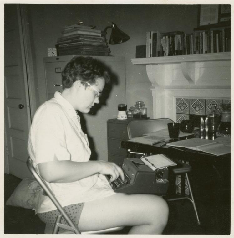 Barbara Gittings creating a DOB-NY newsletter