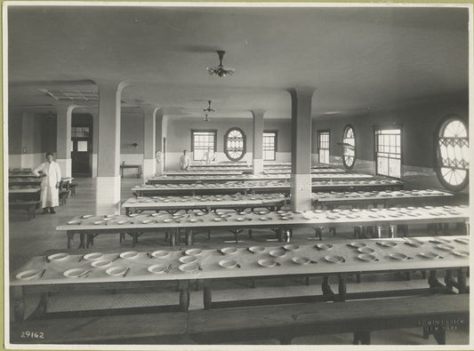 Dining hall on Ellis Island.
