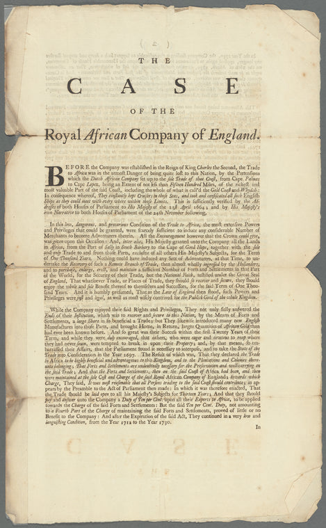 The case of the Royal African Company of England