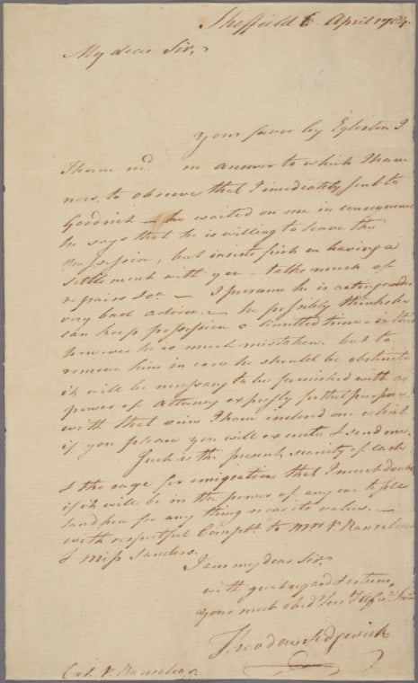 Letter to Philip Van Rensselaer, Albany, N. Y.