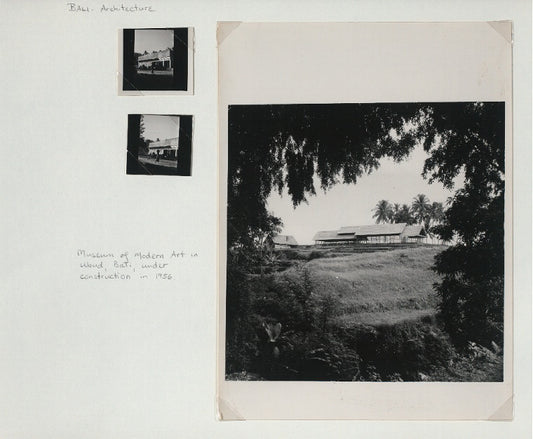 Bali - Architecture: Museum of Modern Art in Ubud, Bali, under construction in 1956