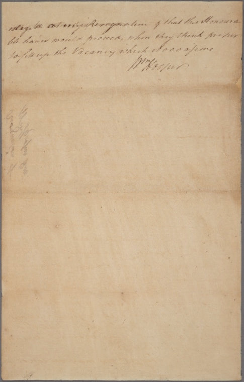 Letter to the Speaker [of the House of Representatives of North Carolina]