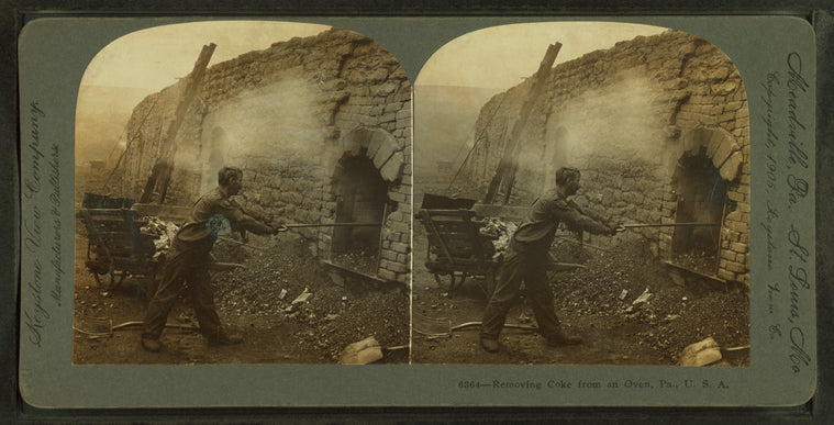 Removing coke from an oven, Pa., U.S.A.