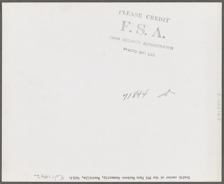 Woodville, California. FSA (Farm Security Administration) farm workers' community. Health center
