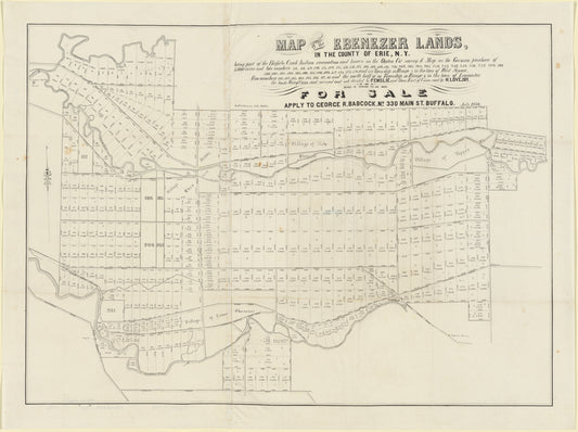Map of the Ebenezer lands in the County of Erie, N.Y: being part of the Buffalo Creek Indian Reservation ... : for sale