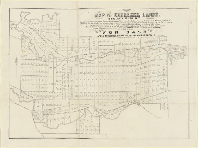 Map of the Ebenezer lands in the County of Erie, N.Y: being part of the Buffalo Creek Indian Reservation ... : for sale