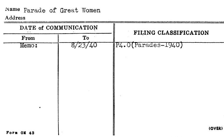 Parade of Great Women