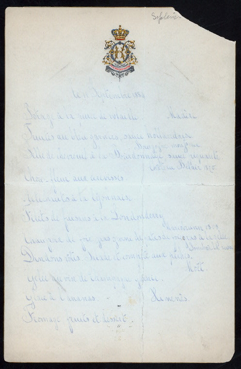 FIFTH ANNUAL BANQUET [held by] ASSOCIATED PIONEERS OF THE TERRITORIAL DAYS OF CA. [at] "STURTEVANT HOUSE, NEW YORK, NY." (HOTEL)