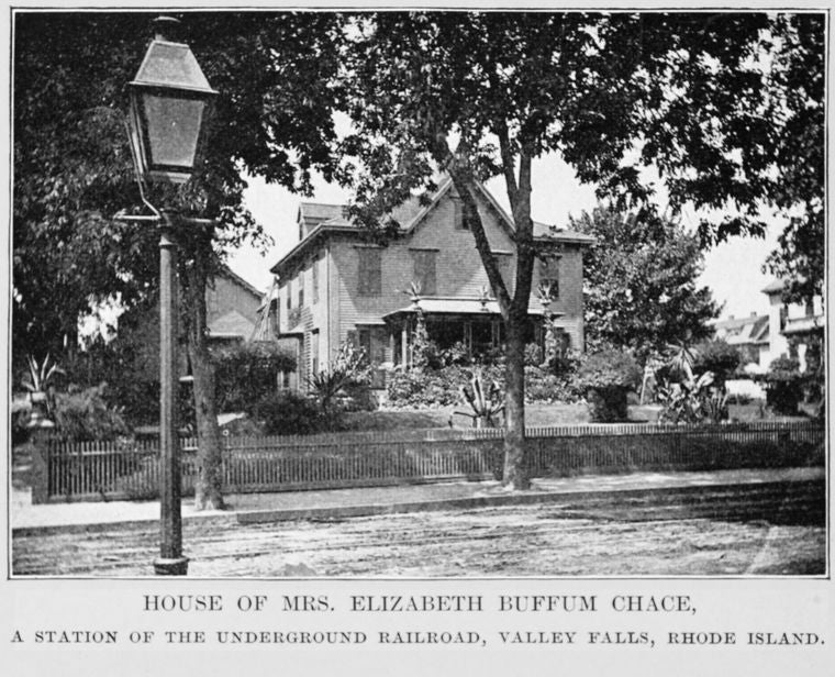 House of Mrs. Elizabeth Buffum Chace; A station of the Underground Railroad, Valley Falls, Rhode Island
