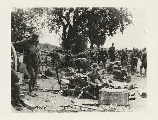 Position of 7th Field Artillery, 1st Div. in the Franco-American advance. Missy-aux-Bois, France. July 15, 1918.